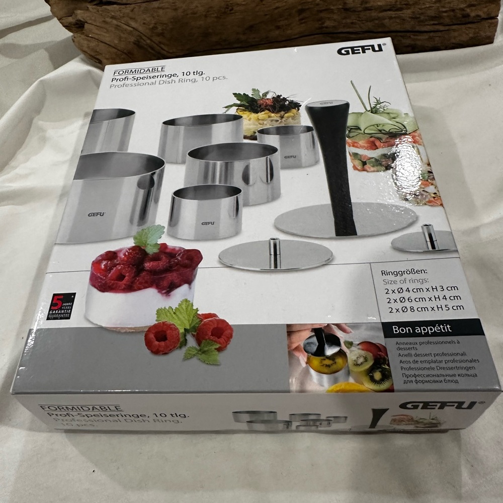 GEFU Professional Dish Prepping/Plating/Forming Ring Set/10 pieces/FORMIDABLE